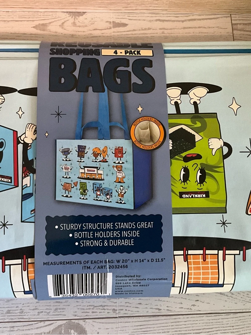 Lot of 4 Big reusable shopping bag new